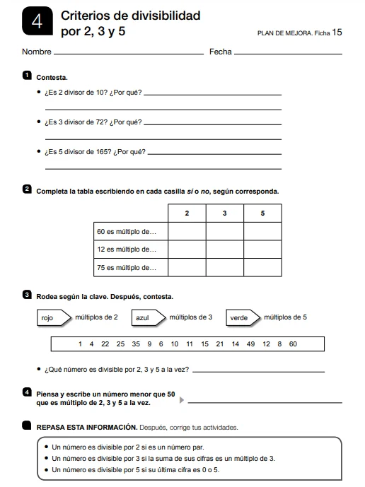 Ejercicios Matematicas 6 Primaria PDF con soluciones Santillana