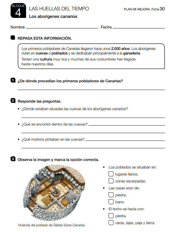 Ejercicios con soluciones Ciencias Sociales 4 Primaria Santillana PDF 