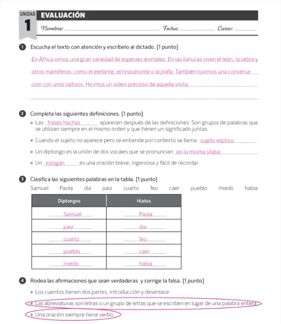 Evaluaciones Lengua 4 Primaria SM SAVIA PDF