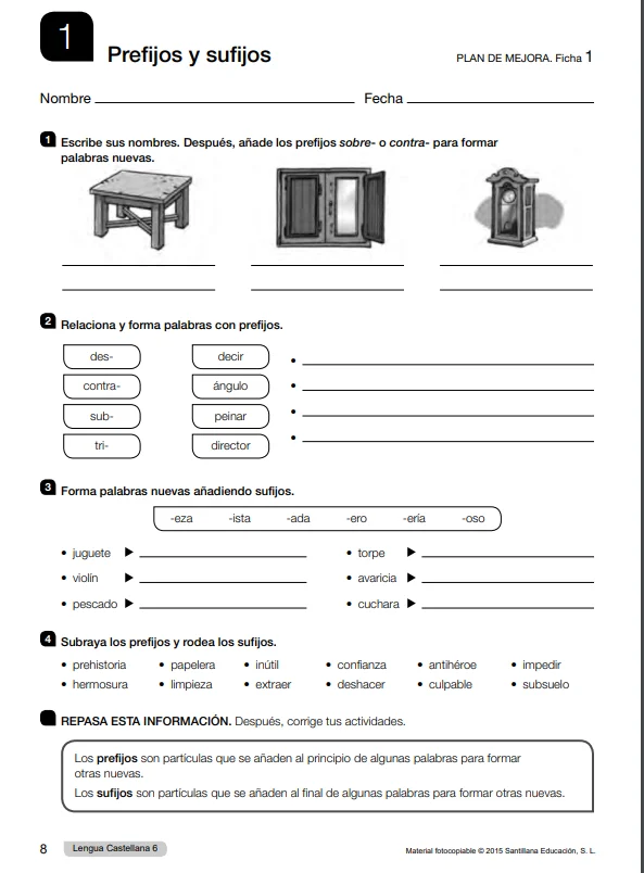 Refuerzo y Ampliacion Lengua 6 Primaria Santillana PDF